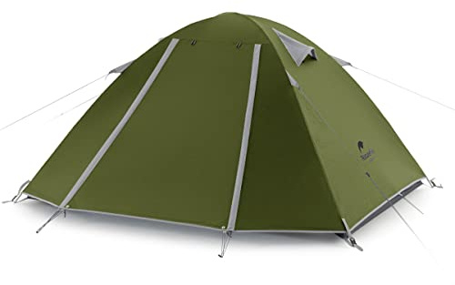 Naturehike P-Serie Camping Zelt 2 Personen in 4 Jahreszeiten, Ultraleicht Kuppelzelte, Anti-UV- Familien Zelt für Outdoor-Aktivitäten(Grün 2P)
