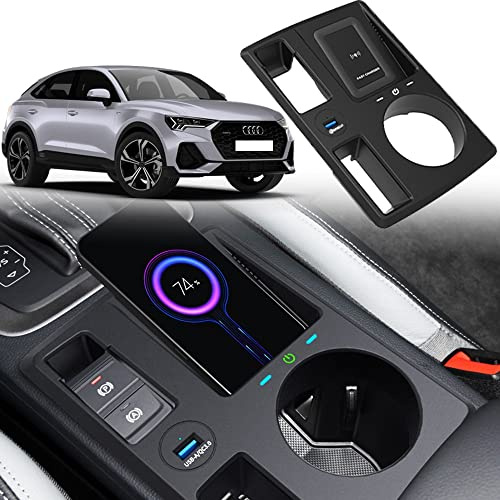 Braveking1 Wireless Car Charger Compatible with Audi Q3 2019-2022/Q3 Sportback 2020-2022, Fast Charging Phone Charger Pad for Audi Q3 Audi Q3L Center Console Accessory Panel, Gift for Audi Owners