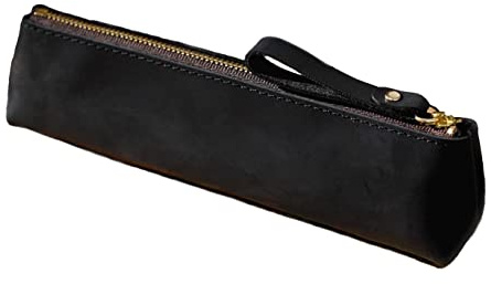 Su.B Federmäppchen - Federtasche - Etui aus Leder - Hergestellt aus Hochwertigem Leder - Passend für Mehr als 15 Stifte - für Männer und Frauen - Schwarz