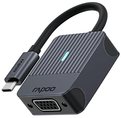 Rapoo UCA-1003 USB-C auf VGA Adapter FullHD 1080p, Aluminium, kompatibel mit MacBook Pro, MacBook Air, iPad Air/Pro, Surface Pro/Go, Laptop, Notebook, Smartphone