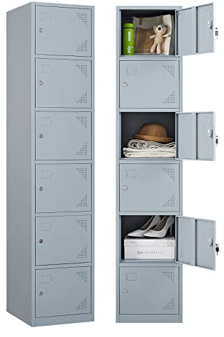Stahlschrank Schließfachschrank Wertfachschrank Lagerschrank Metallspind Spind Fächerschrank Umkleideschrank Stahlblech Mehrzweckschrank Personalschrank Garderobenspind abschließbar 160 * 38 * 43cm