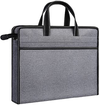 Enyuwlcm Oxford Zippered Document Bag with Handle File Tote Bag Pouch for Carrying Paper Files Books Filing Folder 1 Pack (H-Gray)