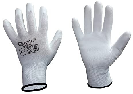 WZ-Gatze 12 Stück Arbeitshandschuhe Montagehandschuhe Garten Latex weiß Größe 10 (12)