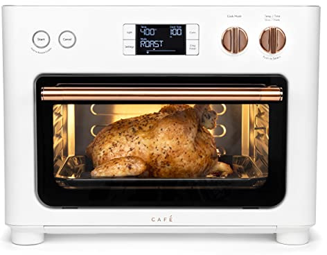 Café Couture Oven with 14 essential cooking modes, including Air Fry, CrispFinish, Bake, Broil, Roast, Toast, Pizza, WiFi & Smart Connected, Voice Control, Countertop Small Appliances, Matte White