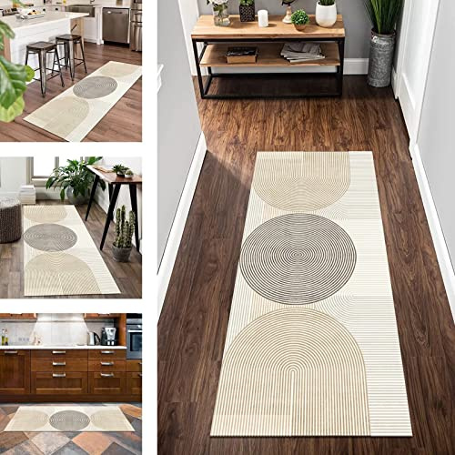 Läufer Teppich Lang Flur Küchen rutschfest waschbar Korridor Teppichläufer Fußmatten 80X400CM Küchenläufer Modern 3D Abstrakt Schlafzimmer Kinderzimmer Wohnzimmer Meterware Teppichmatten Flurläufer