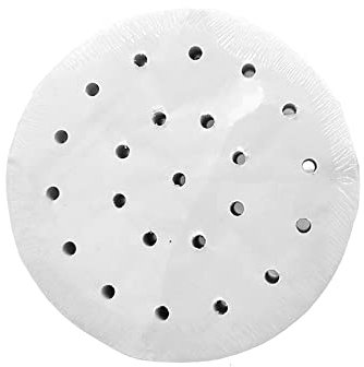 100pcs 4.5 inch Air Fryer Liners Bamboo Steamer Paper Liners, Premium Perforated Parchment Paper Sheets, Non-stick Basket Mat, Perfect for Air Fryers, Steaming, Baking, Cooking