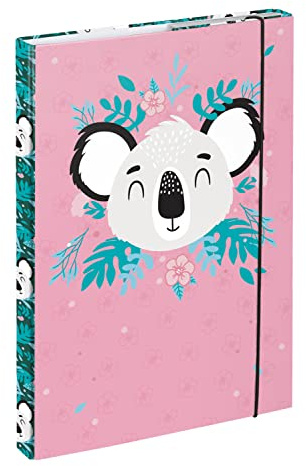 Baagl Heftbox A4 Sammelmappe für Kinder Mädchen mit Gummiband - Baby Koala | Heftmappe und Sammelbox mit Gummizug für den Schulranzen helfen, den Schulkoffer im A4-Format besser zu organisieren.