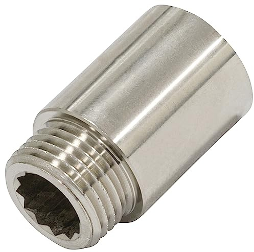 AERZETIX - Racor Prolongación de Unión Recto para Atornillar - Rosca Macho/Hembra 1/2 - Longitud 30mm - en Metal - Conector Tipo Atornillable