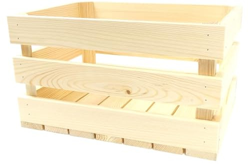 Cajón decorativo de 35 x 25 x 20 cm, caja de madera ecológica, cepillada para guardar vino, frutas y verduras