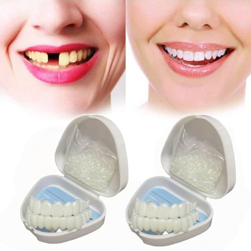 Flipped Warmth 2 Paare Zähne Zum Aufstecken, Falsche Zähne, Zahnersatz Zum Aufstecken, Kosmetische Veneers Zähne Aufhellung Zahnersatz Für Schlechte Zähne
