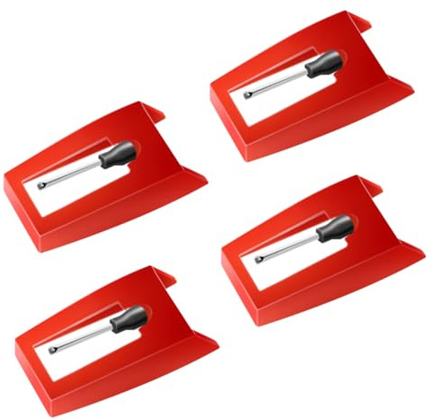 Quadafy 4 st skivspelarnål, diamant stylus ersättning skivspelare nål lång, för Crosley, Victrola, Jenson, ION, LP, fonograf