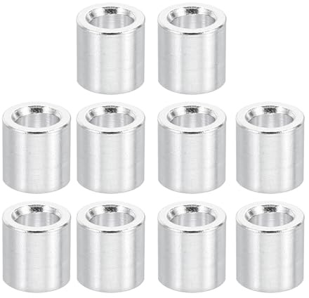 PATIKIL Entretoises en Aluminium M3, 10pcs Entretoise Métallique à Vis Ronde, Rondelle Plate pour Vis Tige Filetée Écrous Boulons Gonds de Porte, 3.1mm ID x 5mm OD x 5mm Hauteur