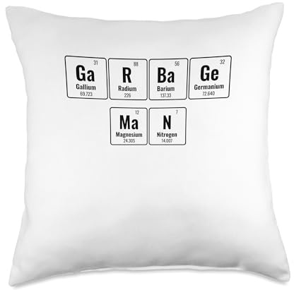 Garbage Man Periodic Table Trash Collector Waste Management Throw Pillow