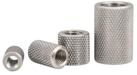 CHATROOM 2 teile/los Rändel Runde Kupplung Mutter M3 M4 M5 M6 M8 M10 M12 M14 M16 Edelstahl Lange Verlängern gerändelte Handfest Mutter (Size : M12x25 2pcs), CHATROOM