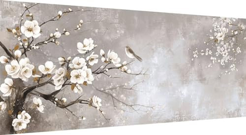 Qiaoqoo Geäst Diamond Painting xxl 225x90cm, 5D DIY Diamant Painting Bilder Blume Diamand Painting Kinder mit Diamond-Painting Zubehör, Groß Diamant kunst Basteln Erwachsene, Home Décor Malerei