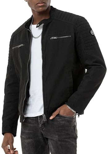 Red Bridge herrjacka jeansjacka bikerjacka bomull, svart, XL