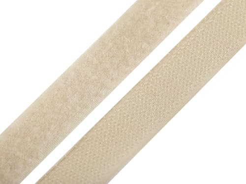 5 Meter Klettband zum Annähen Klettverschluss BAND (hellbeige, 50mm Breit - 5 Meter)