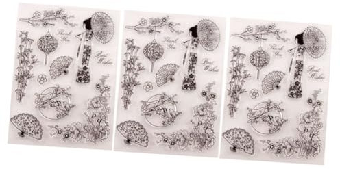 TEHAUX 3stücke Klarer Stempel Transparente Stempel Für Scrapbooking Fotoalbum Und Tagebuchdekoration Teiliges Aus Langlebigem Wiederverwendbar Und Präzise Platzierbar