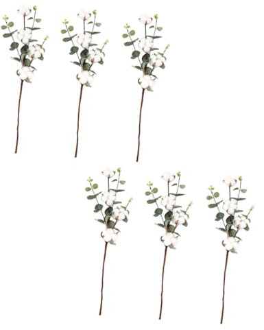 RORPOIR 6stücke Kunstpflanzen Teiliges Baumwollblumen Bouquet Für Wanddekoration Pflegeleicht Langlebig Für Zuhause Hochzeiten Partys Und Geschäfte