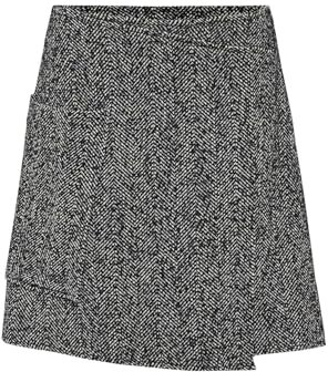 OPUS Damen Minirock | Minirock ROANI Remix A-Linie in Wickel Optik Black, 38