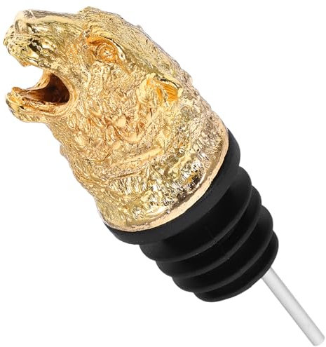 FELTECHELECTR Weinausgießer Tigerkopf Metall Mit Präzisem Ausgießer Für Spirituosen Und Wein Edler Flaschenaufsatz Für Partys Und Besondere Anlässe