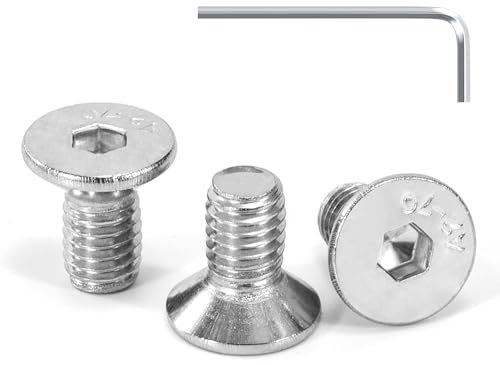 Tunejoy 30 Stück Senkkopfschrauben M5 x 10 mm Senkschrauben Edelstahl A2 V2A Senkkopf Innensechskant DIN 7991 Vollgewinde mit Inbusschlüssel