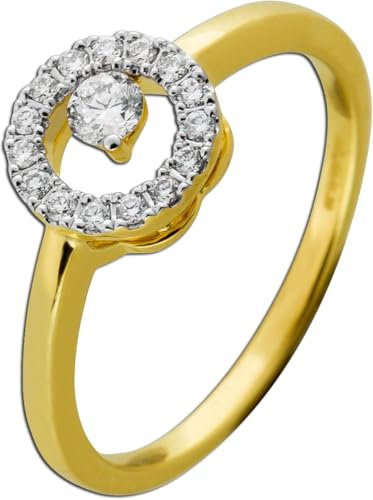 Ch.Abramowicz Brillantring Happy Lady Gelbgold 585 14 Karat Brillanten 0.29ct. TW VSI 17