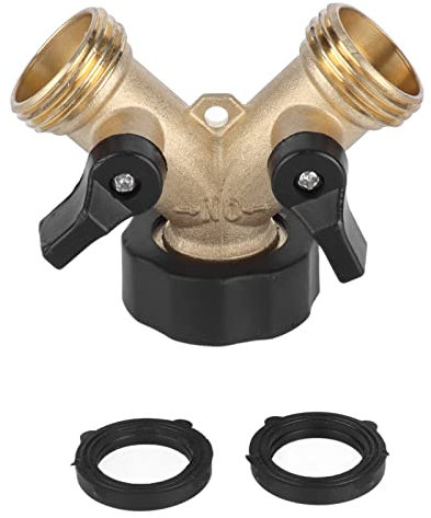 Garden Hose Splitter 3 / 4in Brass Y Type | High Pressure Watering Connector for Outdoor/Indoor Use | 2 - Way Diverter with Adjustable Water Movement & Leak - Proof Design