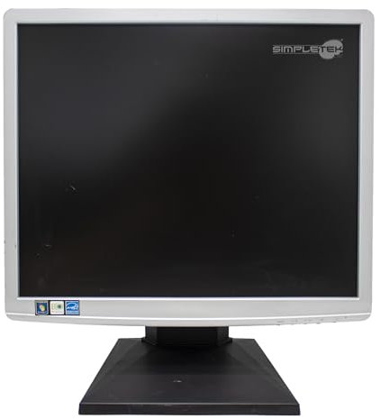 SIMPLETEK – Schermo Monitor Display 19 LCD HSG1097 5:4 4:3 Quadrato VGA DVI PC DVR Cassa Audio Nero | Con Base, Cavo VGA e Alimentazione Inclusi (Ricondizionato)