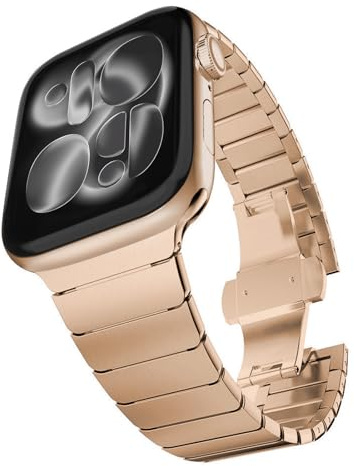 KADES Metal Stainless Steel Bands Compatible with Apple Watch Straps Men | For iWatch Ultra 3 2 1/Series 11 10 9 8 7 6 5 4 3 2 1/ SE,Business Adjustable Strap 49mm 46mm 45mm 44mm 42mm 41mm 40mm 38mm
