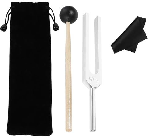 Stimmgabel Medizinisch, Vemise 528Hz Heilinstrument mit Silikon Hammer Tasche und Reinigungstuch, Stimmgabeln für Heilung Meditation