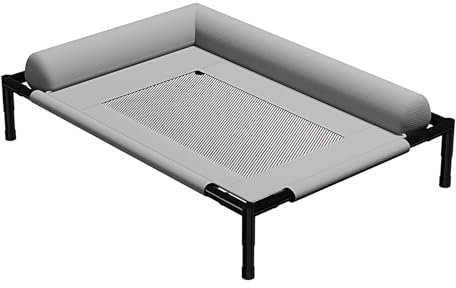 Pevfeciy Hundebett Outdoor erhöhtes Faltbare Hundeliege mit atmungsaktivem Mesh & stabilen Metallrohren breite Kopfstütze ganzjährig nutzbar,Blau,XL