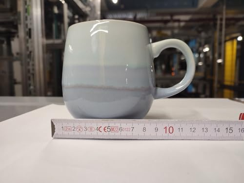 FülleMore 480ml große Kaffeetasse Porzellan Kaffeebecher mit Henkel Cappuccinotasse Kakaobecher Teetasse Keramikbecher für Büro und Zuhause (Hellblau)