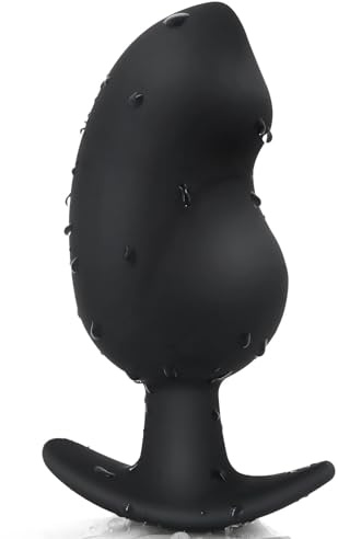 Analplug für komfortables und langes Tragen – Silikon-Analplug-Dilatator mit gebogener Basis und schlanker Taille 8 x 3,1 cm Prostata-Sexspielzeug für Männer und Frauen (R2)