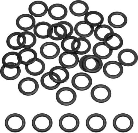 QUARKZMAN 60 Piezas Arandelas Planas M6 ID x 10 mm OD Arandelas De Metal | Zinc Negro, Anillos De Sellado, 304 Acero Inoxidable, Para Tornillos Y Pernos