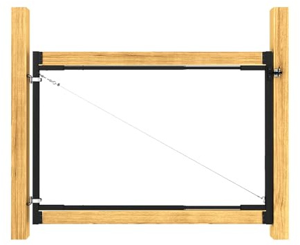 DIYHD Adjustable Full Frame Anti-Sag Gate Kit for 2x4 Lumber, Heavy Duty Powder-Coated Steel Hardware, Fits 33-62 Wide, 4FT-5FT High Fence Gates for Garden, Driveway, Yard, Pool