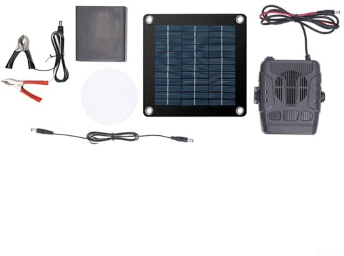 Chauffage solaire portable alimenté par panneau solaire avec souffleur d'air chaud de 60 W pour poulailler, maisons pour chiens et chats et petites serres (B)