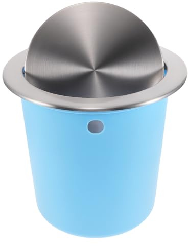 jojofuny Cubo de Basura Empotrado Tapa Abatible de Acero Inoxidable y Plástico Capacidad Grande Juego de 2 Piezas para Encimera Ahorro de Espacio para Cocina y Baño