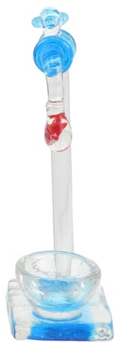 TOYANDONA Miniatur Aquarium Dekoration Fischglas mit Schwimmendem Wasserhahn Glas Kugel Tisch Aquarium Künstliche Goldfisch Deko für Zuhause Büro und Schreibtisch