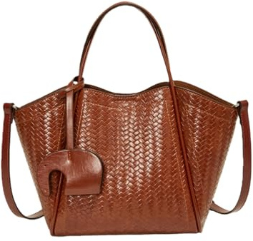 JIABAOZ Damen Gewebte Umhängetasche Schultertasche Aus Gewebtem Leder Luxuriöse Handtaschen Schultertaschen Mit Tragegriff Oben Große Einkaufstasche Für Arbeit, Büro, Reisen, Einkaufen, Schule