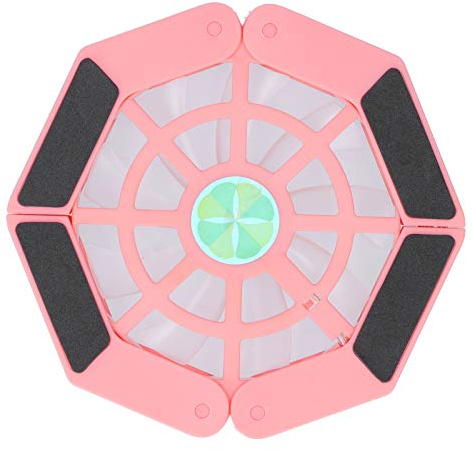 Ticfox Almohadilla enfriadora para computadora portátil con Ventilador Luminoso Grande Soporte de enfriamiento Plegable Alimentado por USB Base de enfriamiento para computadora por (Rosa)