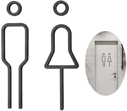 Cartelli Autoadesivi per Servizi Igienici, Moderno, Cartelli per Maschili e Femminili, Acrilico Nero, Adatti per La Segnaletica Dei Servizi Igienici in Uffici, Hotel, Ristoranti