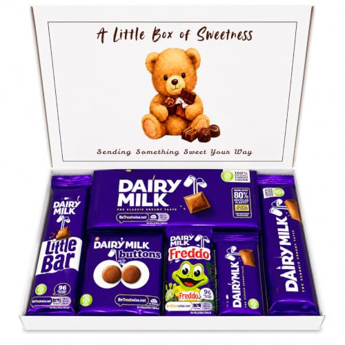 Belladona Gifts Dairy Milk Chocolate Gift Box – Teddy Bear Birthday Chocolate Hamper for Men & Women – Letterbox Sweets Treat Box – Thank You Gift & Dairy Milk Chocolate Selection