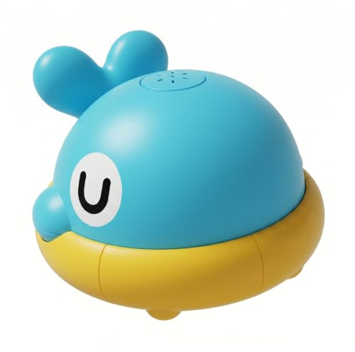 Fontaine de baignoire, jouet de bain baleine mignon avec lumières douces, jouets bain pour bébé à pulvérisation automatique, jouets piscine rechargeables pour bébé, bleu