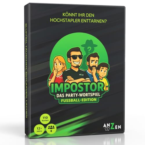 IMPOSTOR FUSSBALL-Edition | Wer ist der Hochstapler? | Imposter Wortspiel für Fussballfans | Geburtstagsgeschenk-e Kinder 12 Jahre | Kartenspiel-e Trend mit Fußball-Begriffen | Gesellschaftsspiel-e