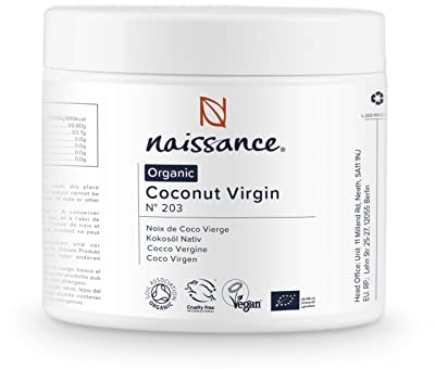 Naissance Kokosöl Nativ BIO (Nr. 203) 250g - kaltgepresst, vegan, gentechnikfrei - 100% reines und natürliches Kokosnussöl