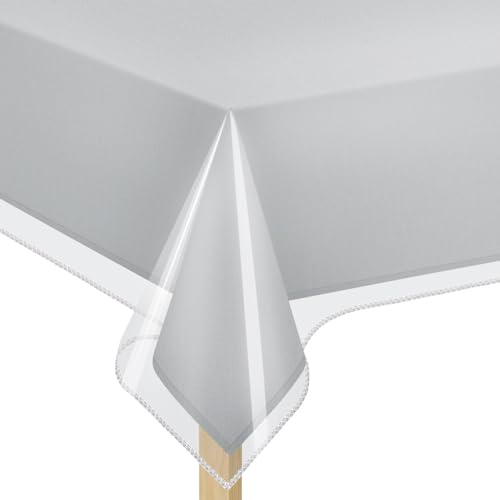 Elaine Karen Clear Plastic Table Cover Protector 60''x120'' Rectangular