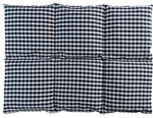 Johanniskernkissen groß 6-Kammer 40x30cm - Bio Stoff blau-weiß - Wärmekissen Körnerkissen
