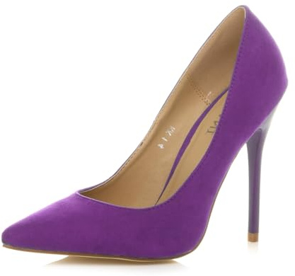 AJVANI Womens Ladies high Heel Pointed Contrast Court smart Party Work Shoes Pumps Size