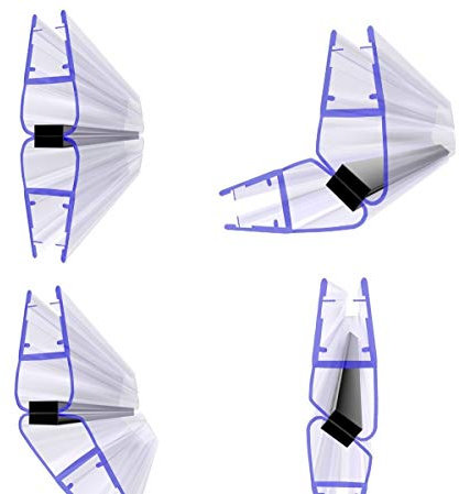 MAGNETDUSCHDICHTUNG Duschdichtung Magnet SET 201cm 135° Grad UKM04 Dichtprofil Dusche Ersatzdichtung Wasserabweiser Duschkabine magnetisch Dichtung Glasdusche Duschprofil Duschtürdichtung Schwallschutz